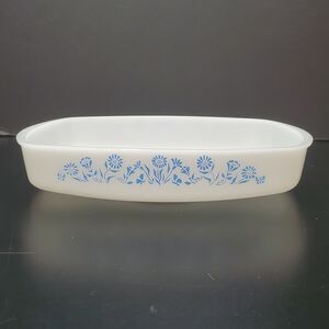 Vtg Federal Oven Proof White Milk Glass Lady Michelle Oblong Loaf Dish
